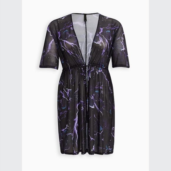 Torrid Disney The Little Mermaid Ursula Swim Kimono - Black - Picture 7 of 7